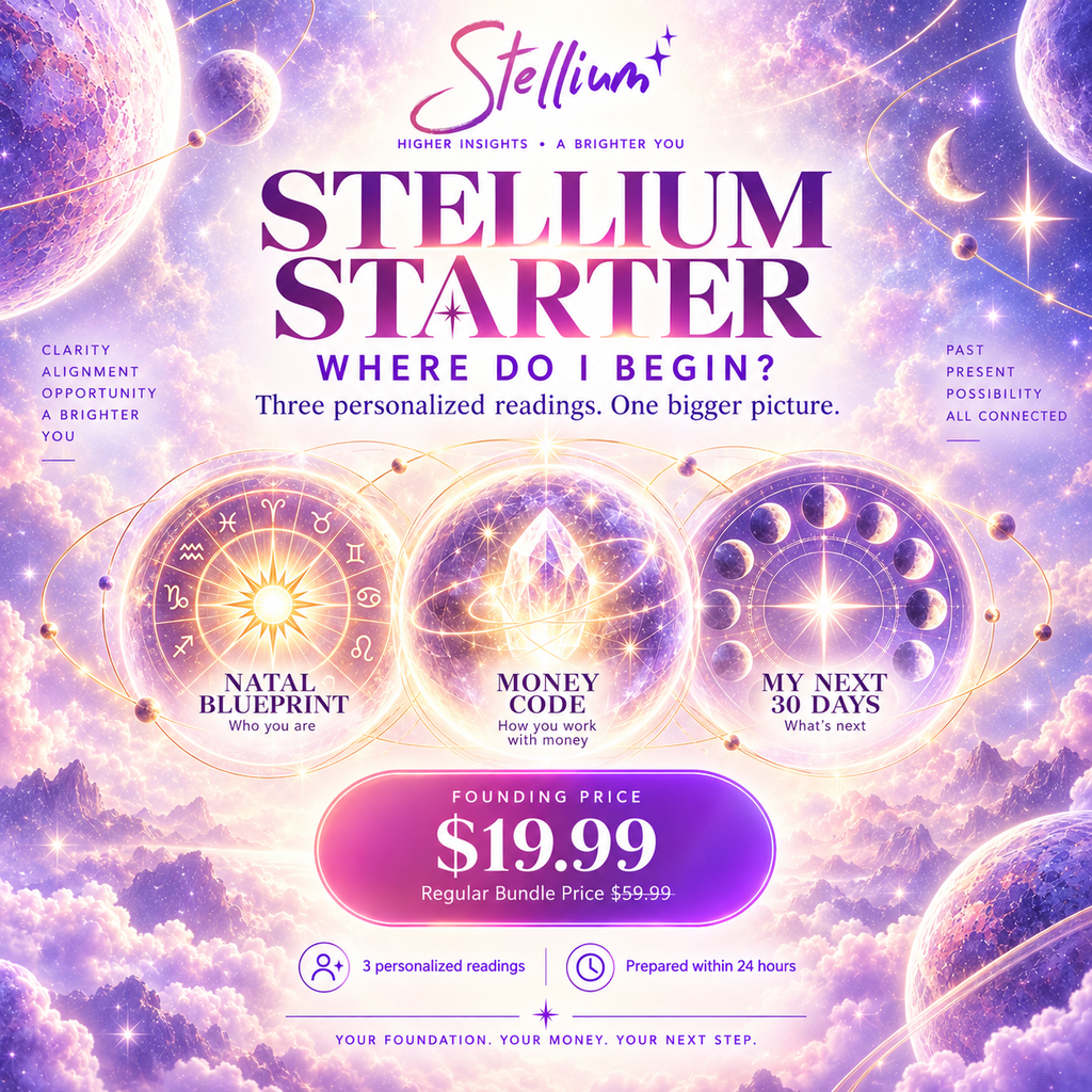 Stellium Starter — Natal + Money + 30-Day Jyotish Bundle